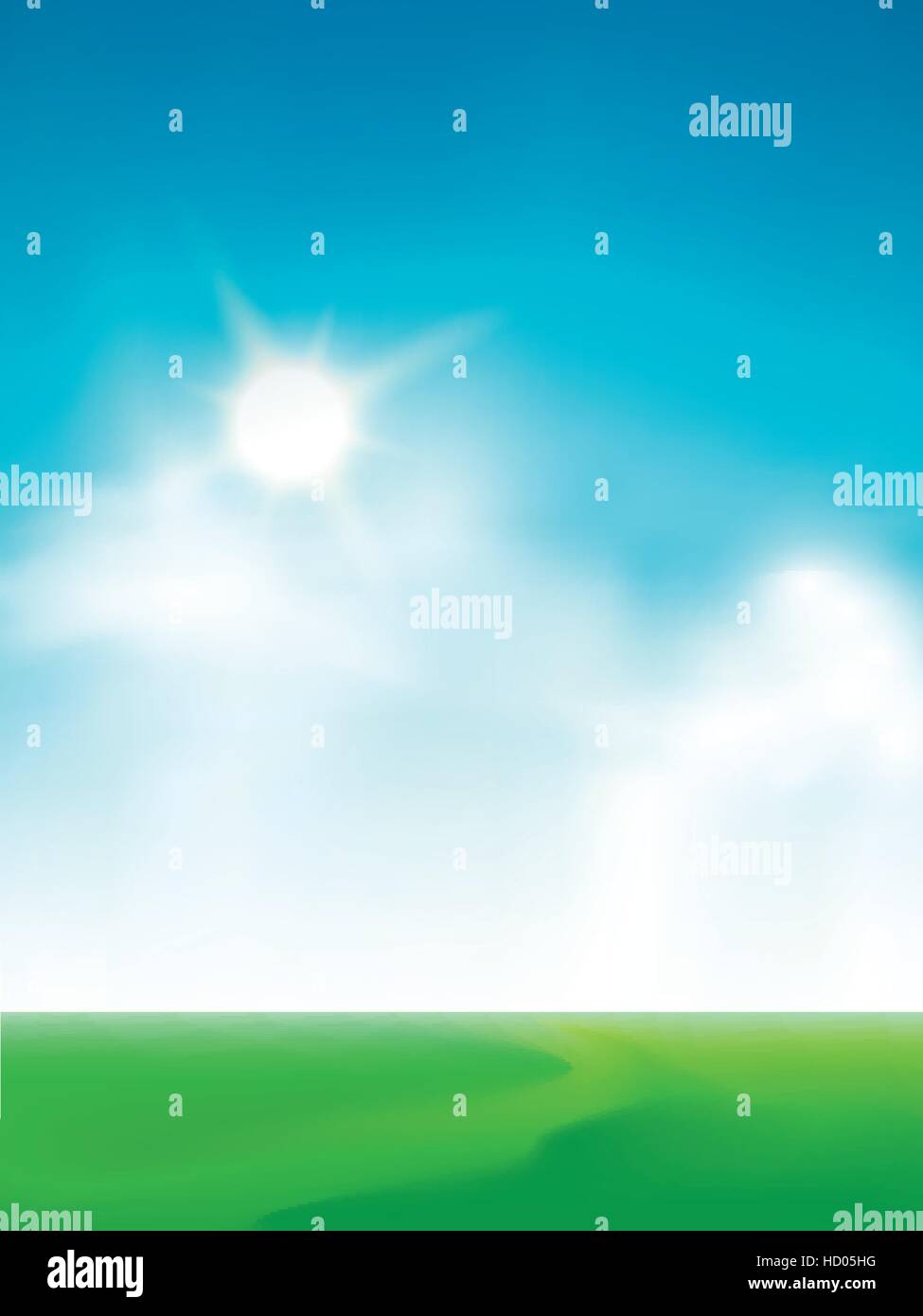 blue sky and field of green grass background Stock Vector Image & Art ...