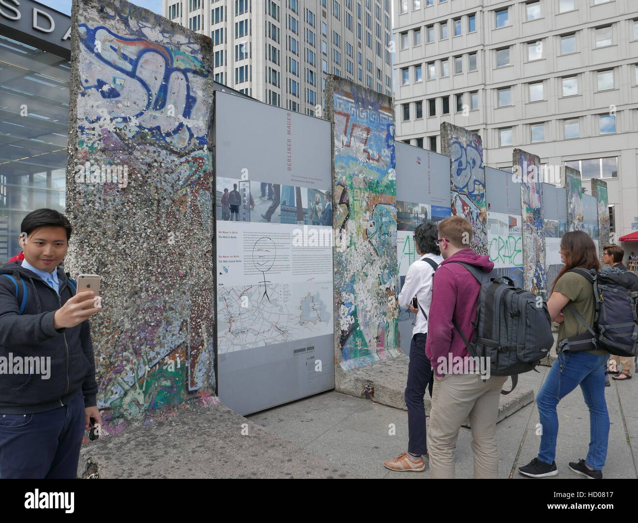 GERMANY Berlin Potsdamer Platz. Sections of the Berlin Wall still