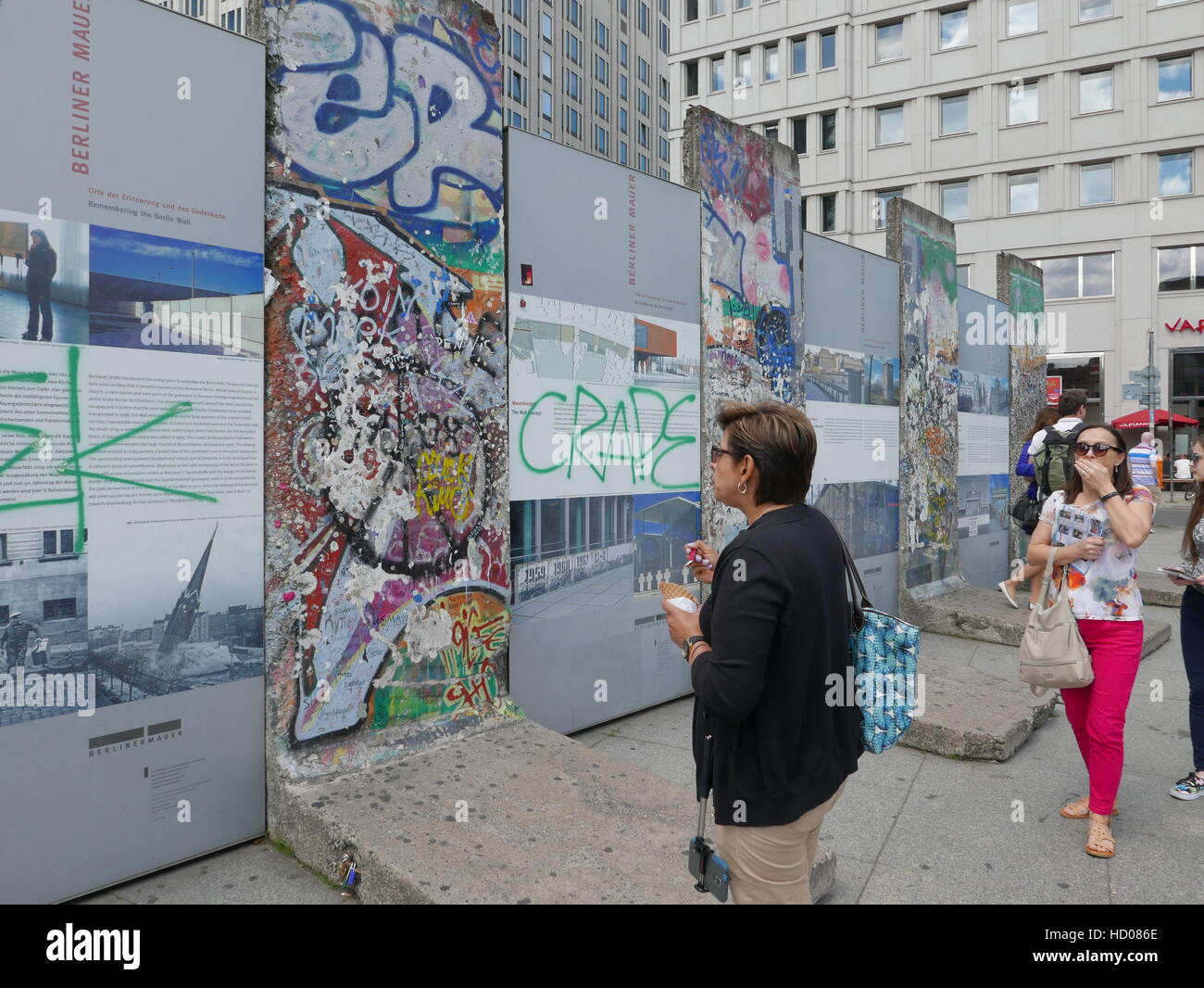 GERMANY Berlin Potsdamer Platz. Sections of the Berlin Wall still