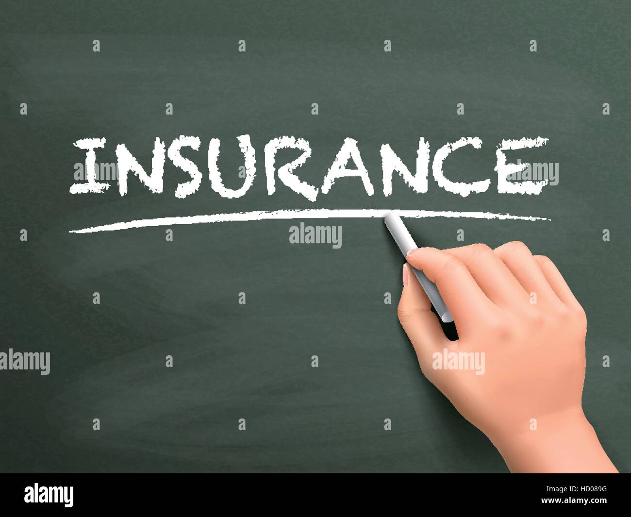 insurance word written by hand on blackboard Stock Vector Image & Art
