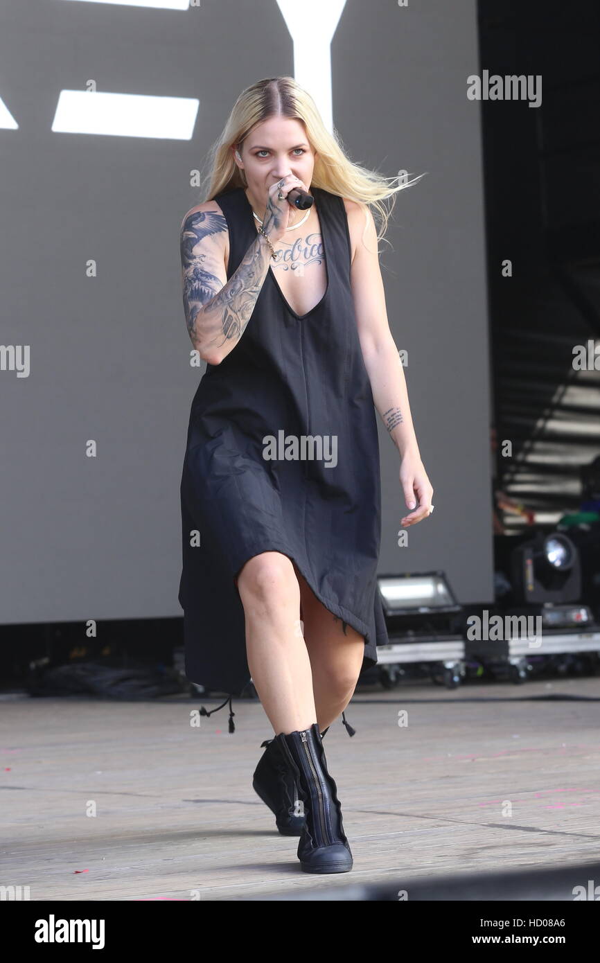 Skylar Grey on stage on Day Two of the 2016 Billboard Hot 100 Festival, at  Nikon at Jones Beach Theater in Wantagh, New York. Featuring: Skylar Grey  Where: Wantagh, New York, United