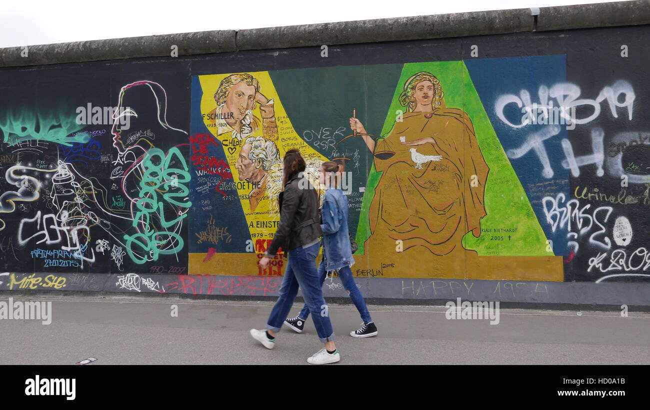 GERMANY Berlin East Side Gallery, mural art on the Berlin Wall. photo by Sean Sprague Stock