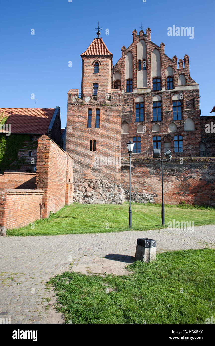 Citizens Court and sentry tower in Torun, Poland, former summer residence of the Brotherhood of St. George, medieval Gothic Stock Photo