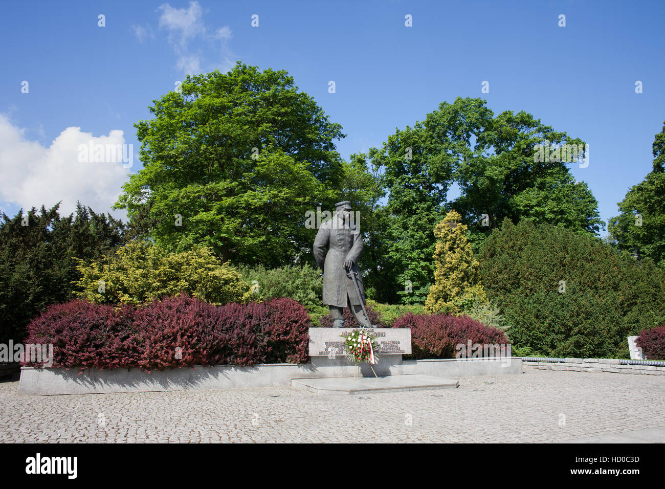 Marshal Jozef Pilsudski monument on Rapackiego Square in city of Torun, Poland Stock Photo