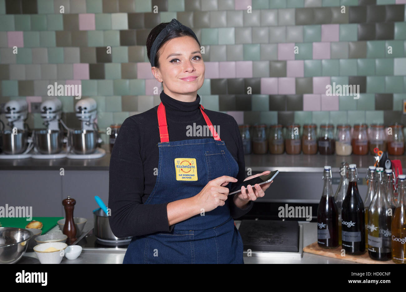 Gizzi Erksine hosts food masterclass to celebrate Google Play Music's new Cookery Play Lists at Google Headquarters at King's Cross in London.  Featuring: Gizzi Erskine Where: London, United Kingdom When: 23 Aug 2016 Stock Photo