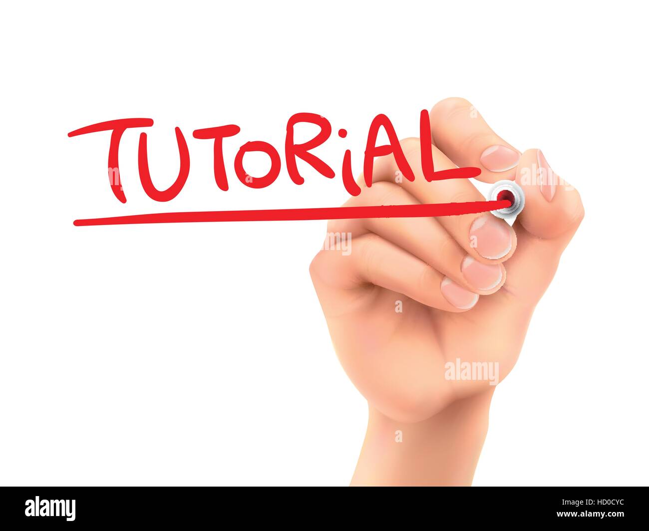 tutorial word written by hand on a transparent board Stock Vector Image ...