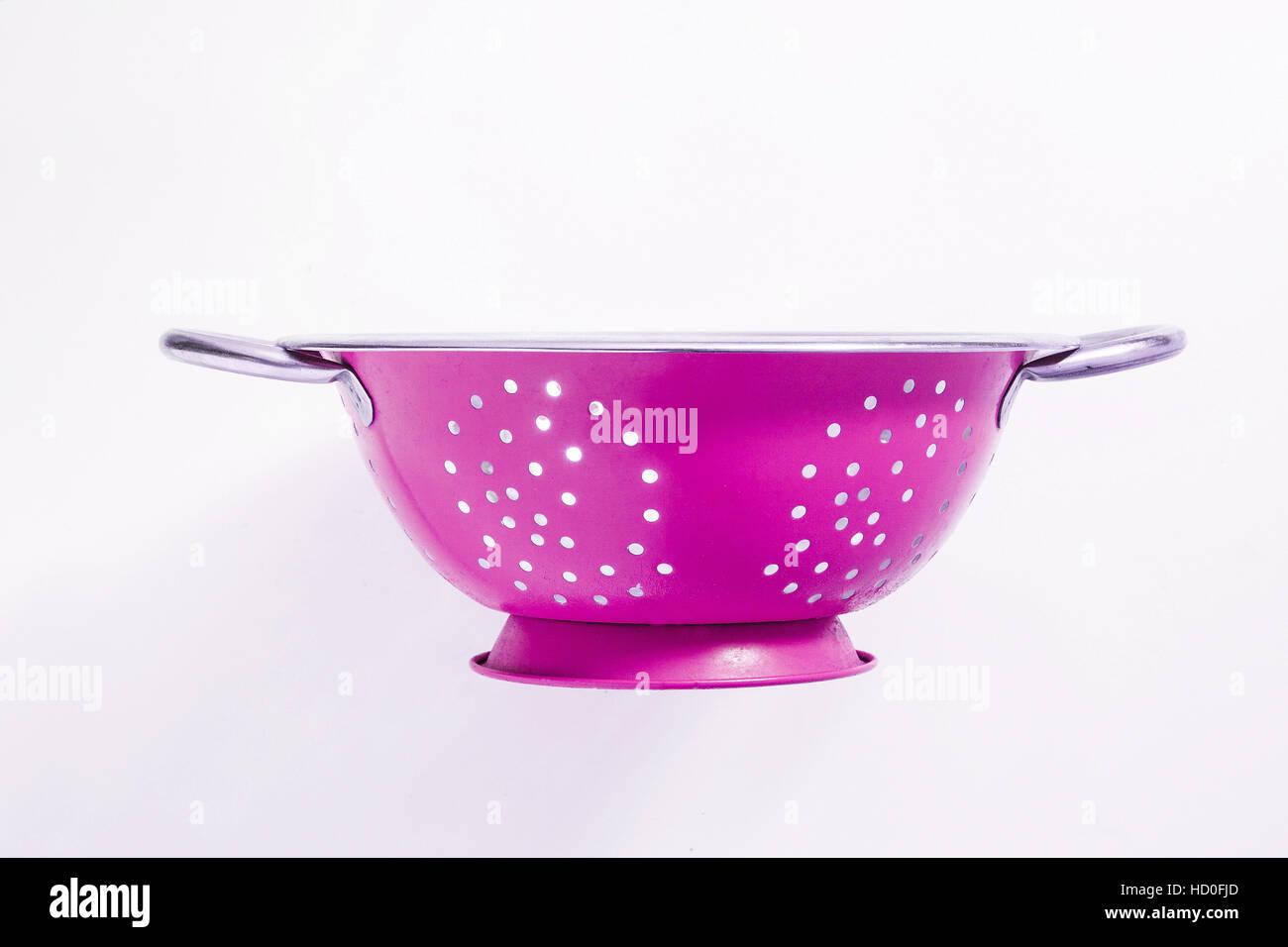 Old metal colander sieve isolated on white background Stock Photo - Alamy