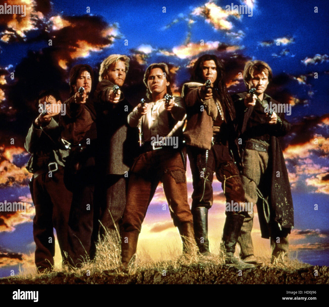 YOUNG GUNS II, Balthazar Getty, Alan Ruck, Kiefer Sutherland, Emilio  Estevez, Lou Diamond Phillips, Christian Slater, 1990, TM Stock Photo -  Alamy, image size:1300x1213