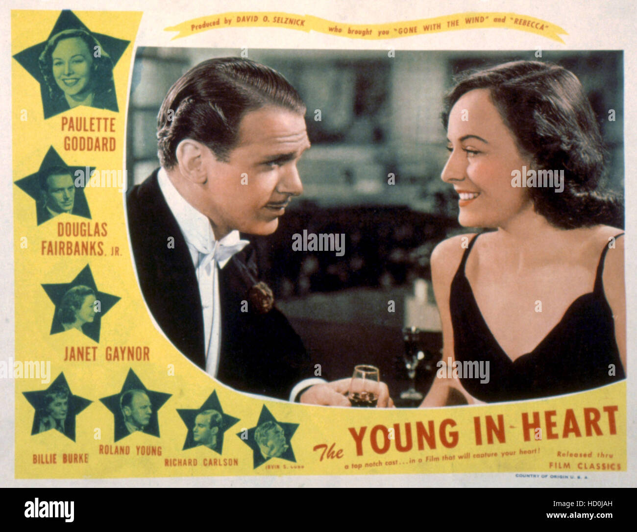 THE YOUNG IN HEART, Douglas Fairbanks Jr., Paulette Goddard, 1938 Stock