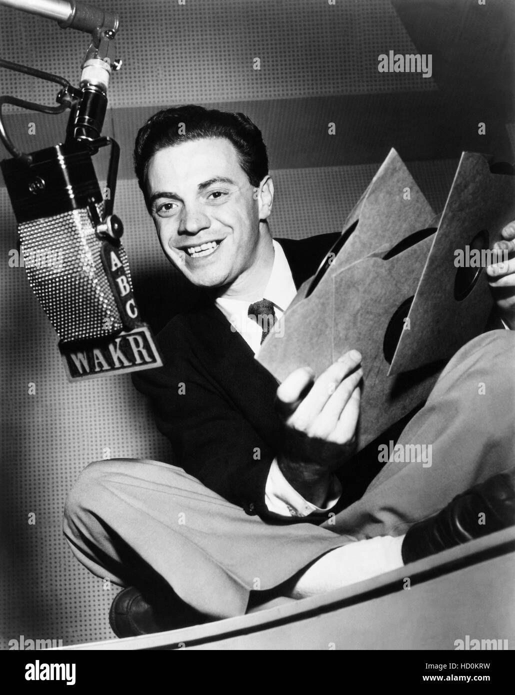 Disc jockey Alan Freed, WAKR radio, Akron, Ohio, ca. late 1940s Stock