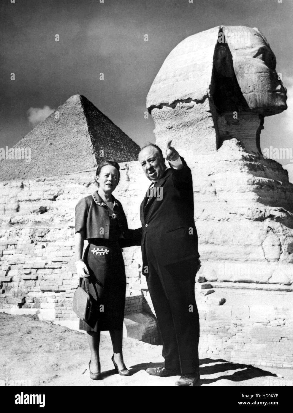 THE MAN WHO KNEW TOO MUCH, Alfred Hitchcock and wife Alma Reville visit ...