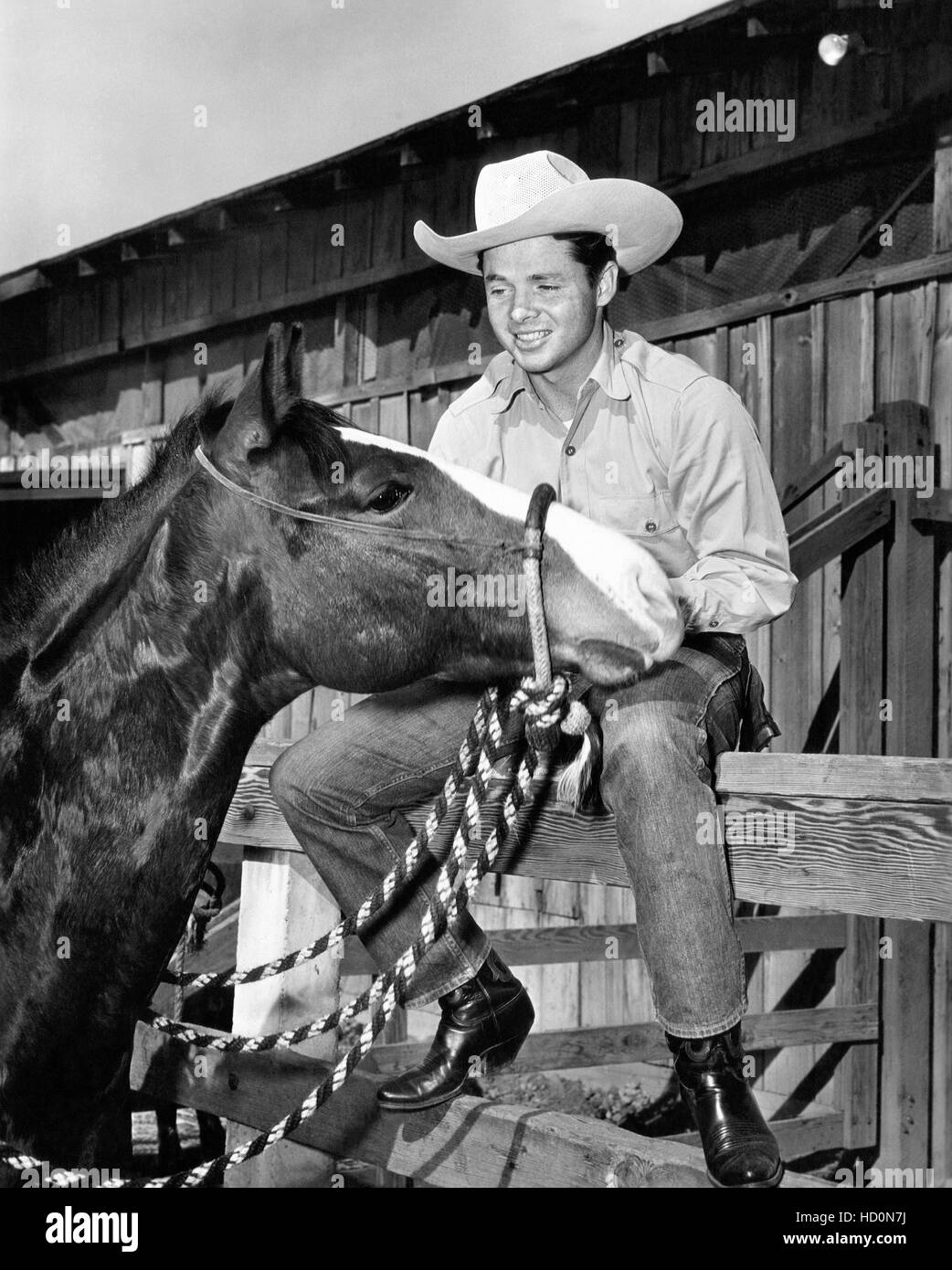 Audie Murphy, on one of his three ranches, 1953 Stock Photo - Alamy