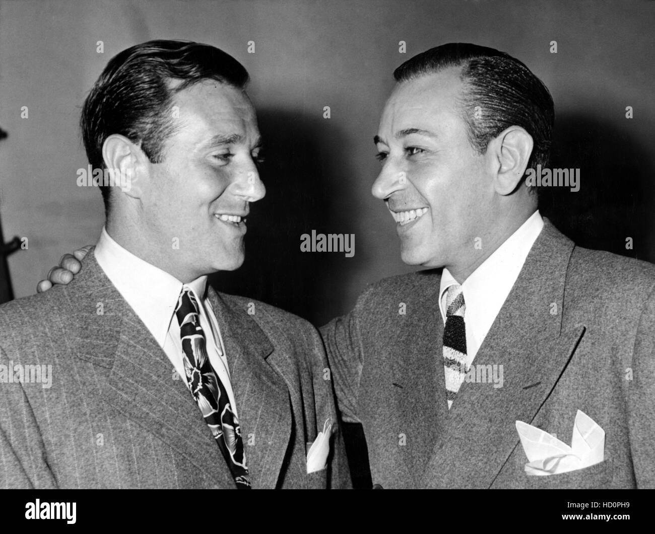Benjamin 'Bugsy' Siegel (left) and George Raft at a Hollywood court ...