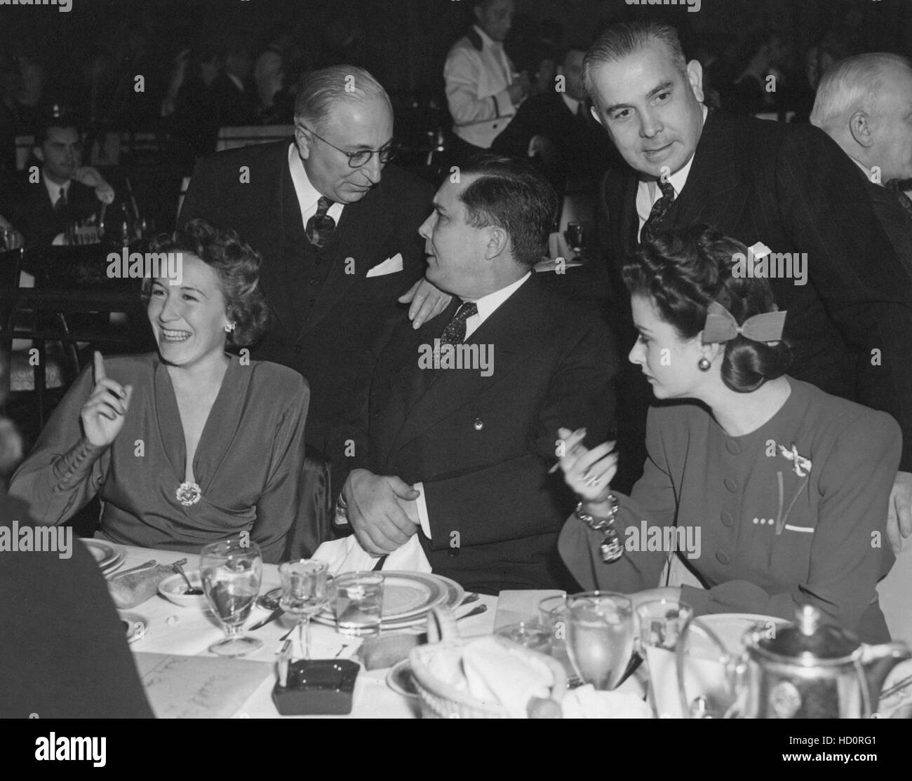 VIRGINIA FOX ZANUCK, LOUIS B. MAYER, SPYROS SKOURAS and JOAN BENNETT ...