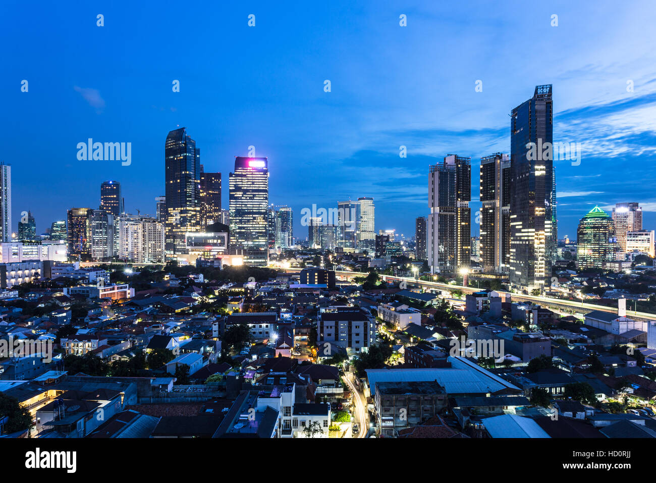 Jakarta skyline at night hi-res stock photography and images - Alamy