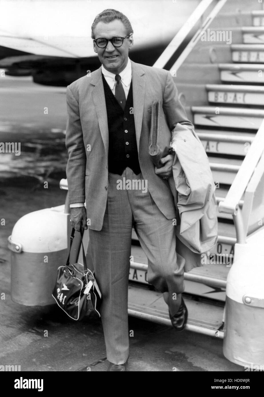 Forrest Tucker arriving at London Airport for six-week shoot for THE ...