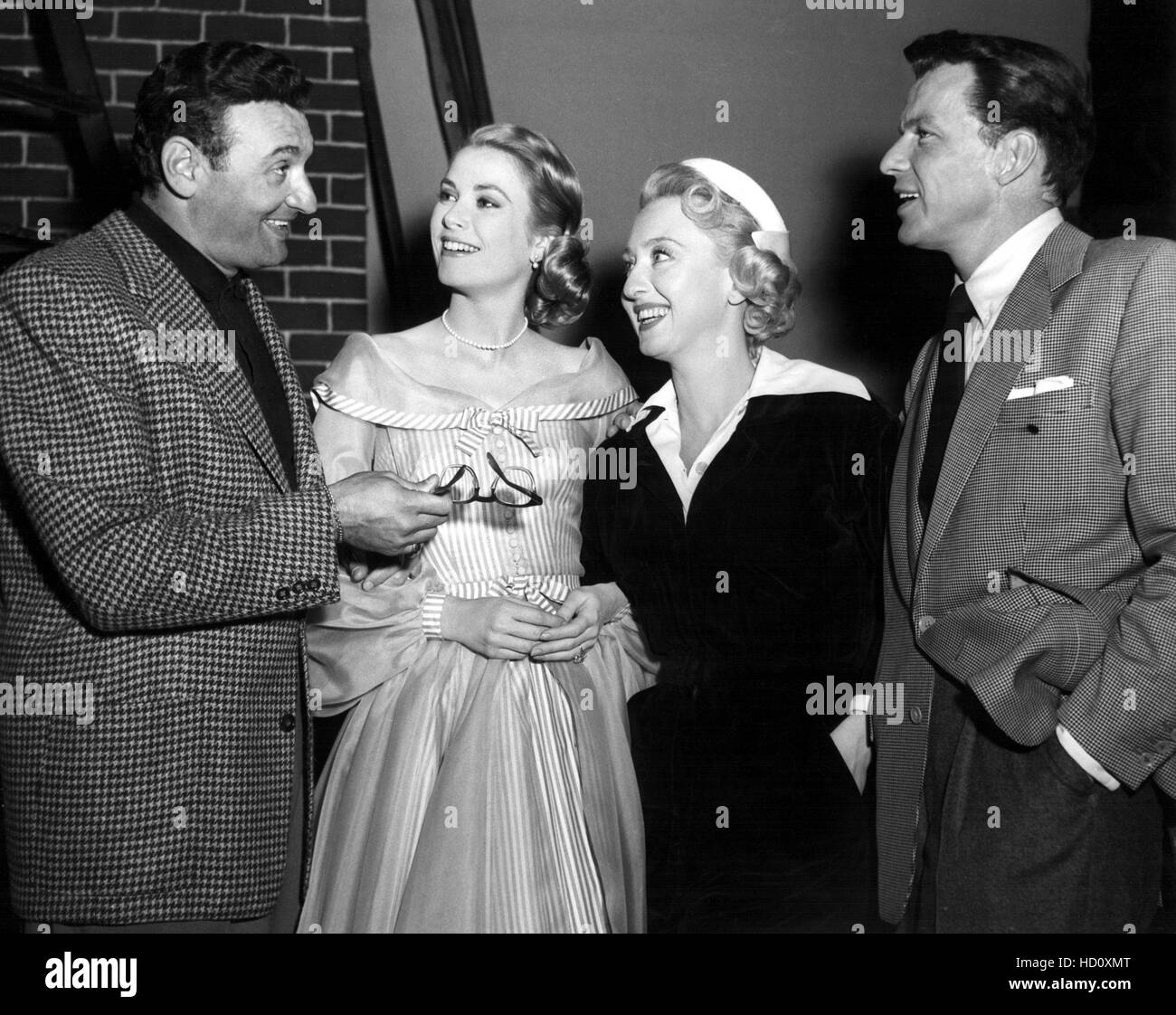 Frankie Laine visiting Grace Kelly, Celeste Holm, Frank Sinatra on the ...