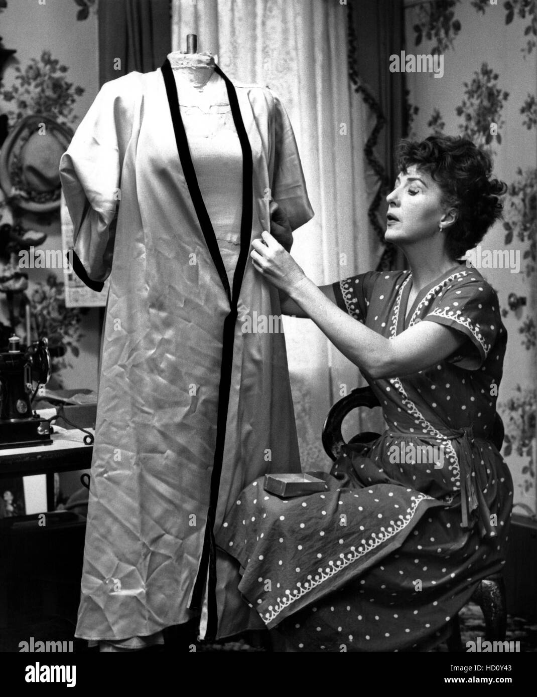 Gypsy Rose Lee, in the sewing room of her Highland Hills, New York