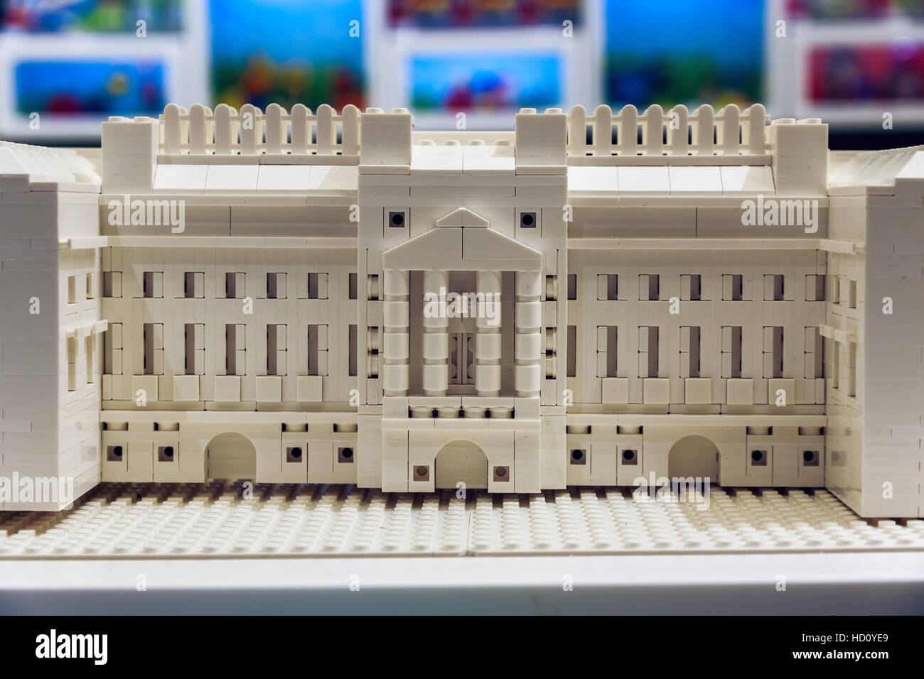 London, UK - November 22, 2016 - Buckingham Palace built from LEGO bricks, displayed in the world's largest LEGO store Stock Photo