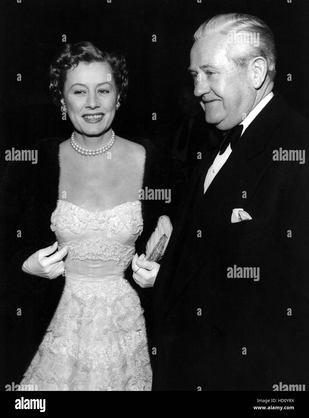IRENE DUNNE with husband DR. FRANCIS GRIFFIN at the premiere of THE  MUDLARK, 1951 Stock Photo - Alamy, image size:1029x1390