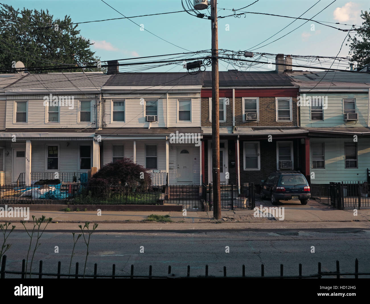 Jersey City Row Houses Stock Photo Alamy