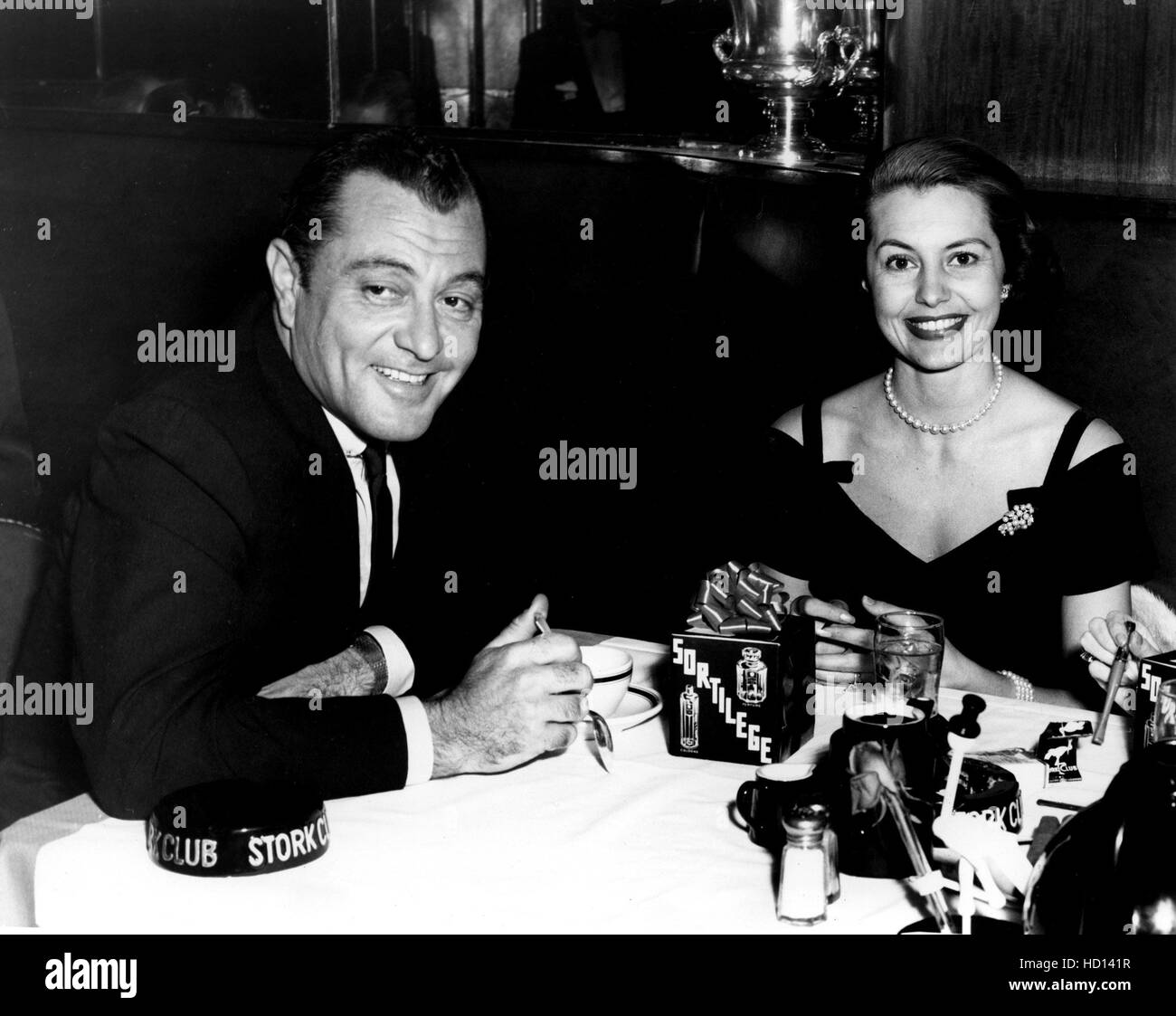 Cyd Charisse with husband Tony Martin at The Stork Club in New York ...