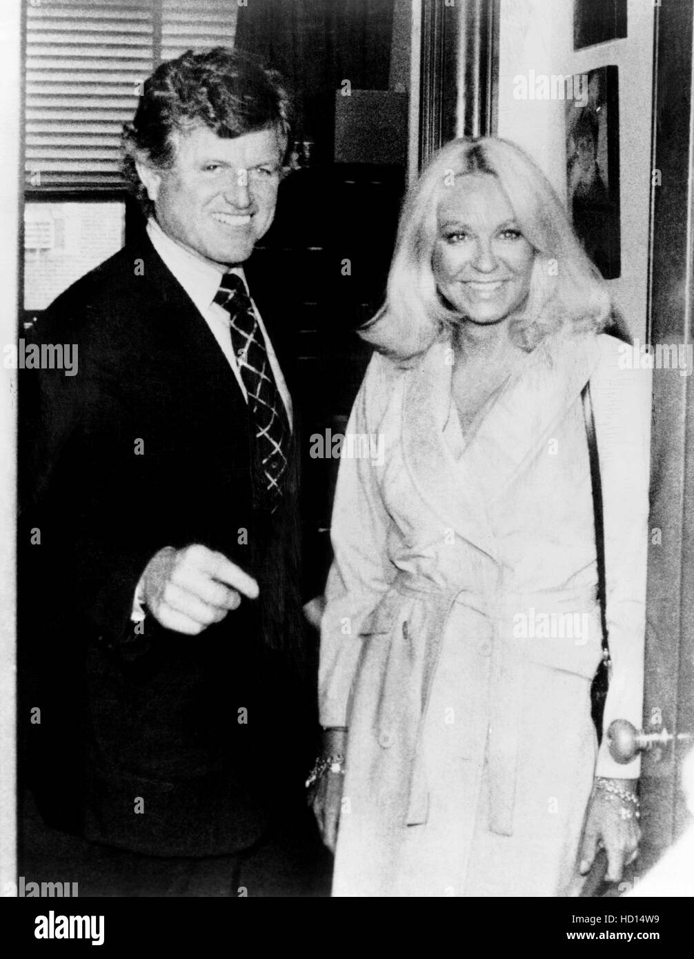 Edward Kennedy, left, and his wife, Joan Kennedy, March 1980 Stock 