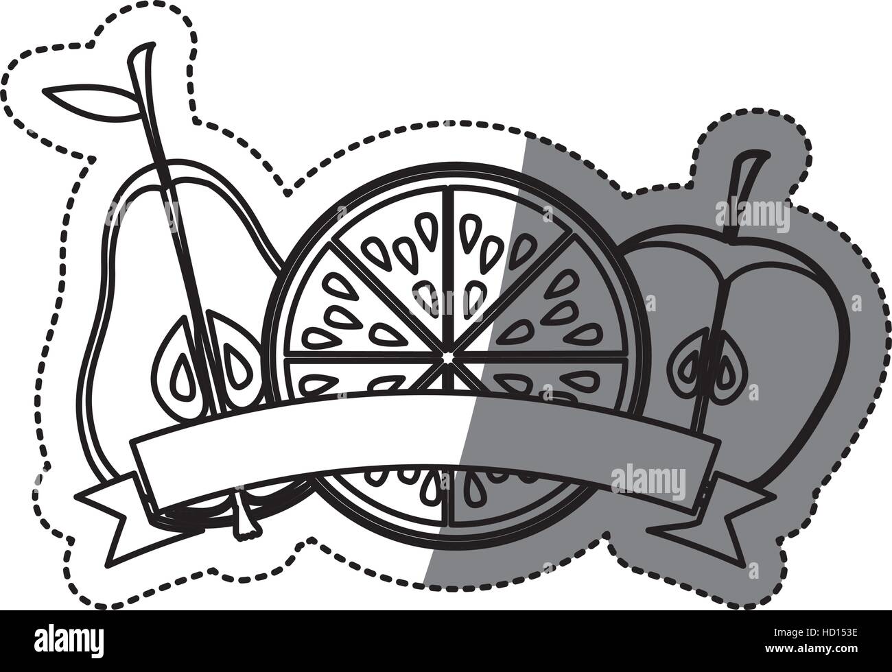 Isolated pear orange and apple design Stock Vector Image & Art - Alamy