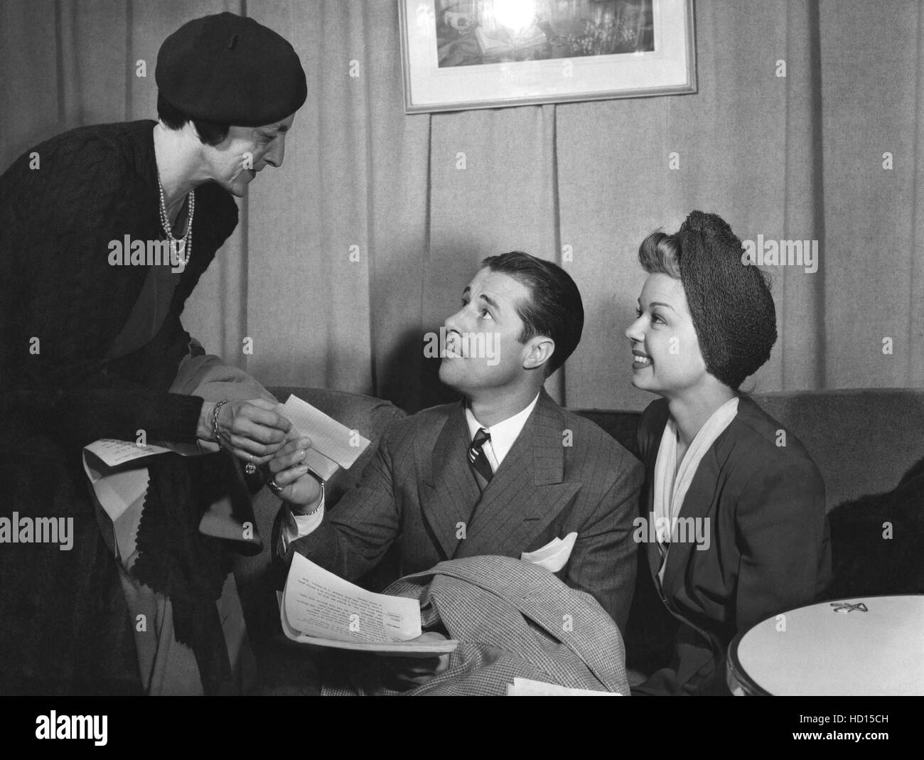 Elsie Janis, Don Ameche, Frances Langford, at Los Angeles Press