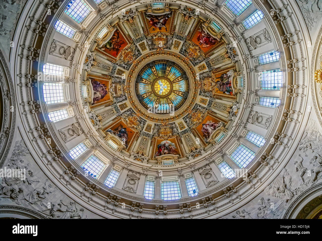 Ceiling Detail of the Cathedral in Berlin Stock Photo