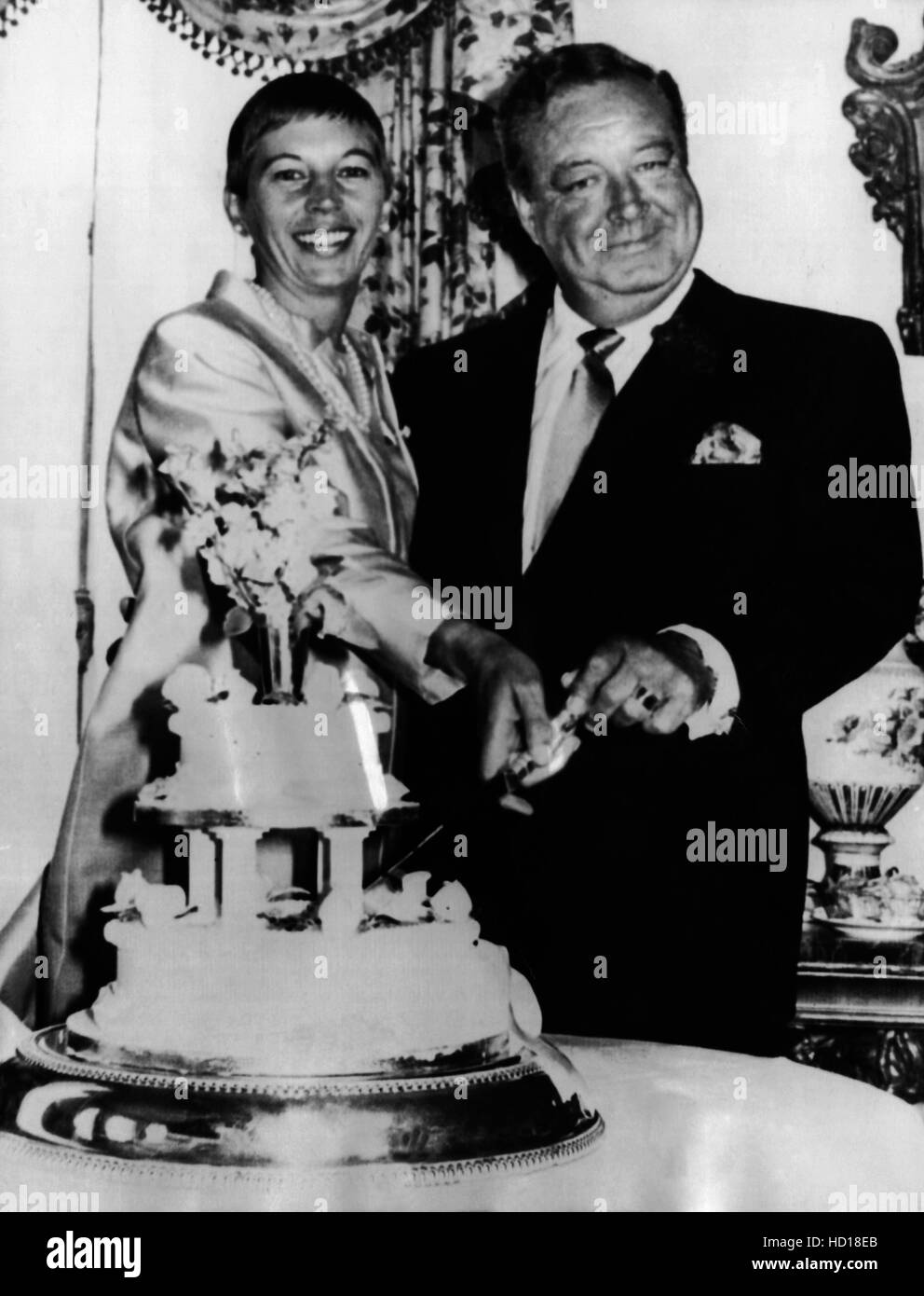 London wedding of Jackie Gleason, right, and his second wife, Beverly