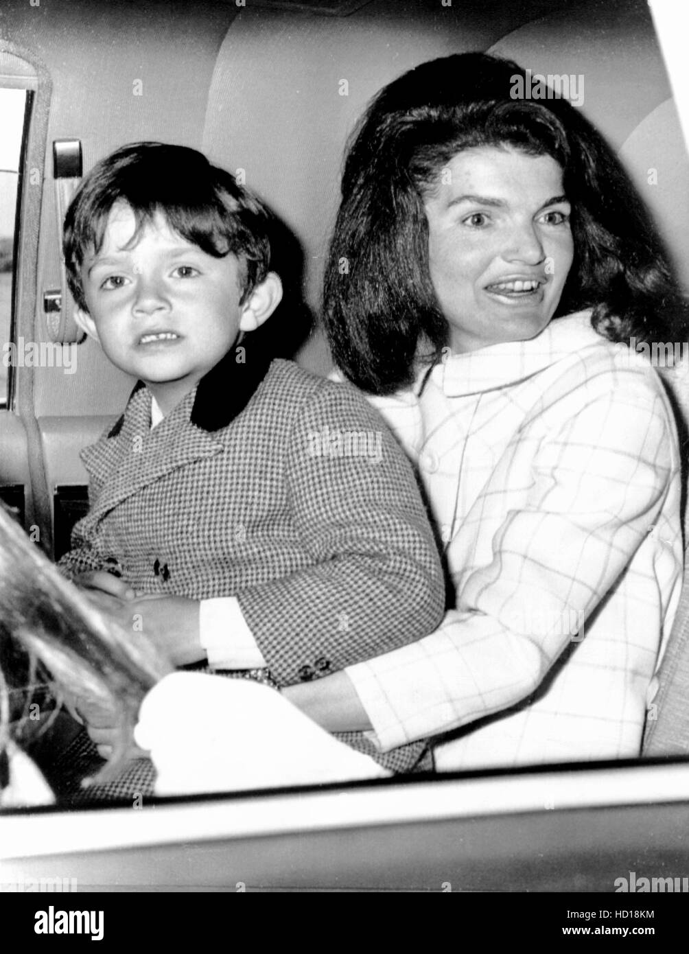 Jacqueline Kennedy, with her nephew, Anthony Radziwill, en route to her  sister's London home, April 25, 1966 Stock Photo - Alamy