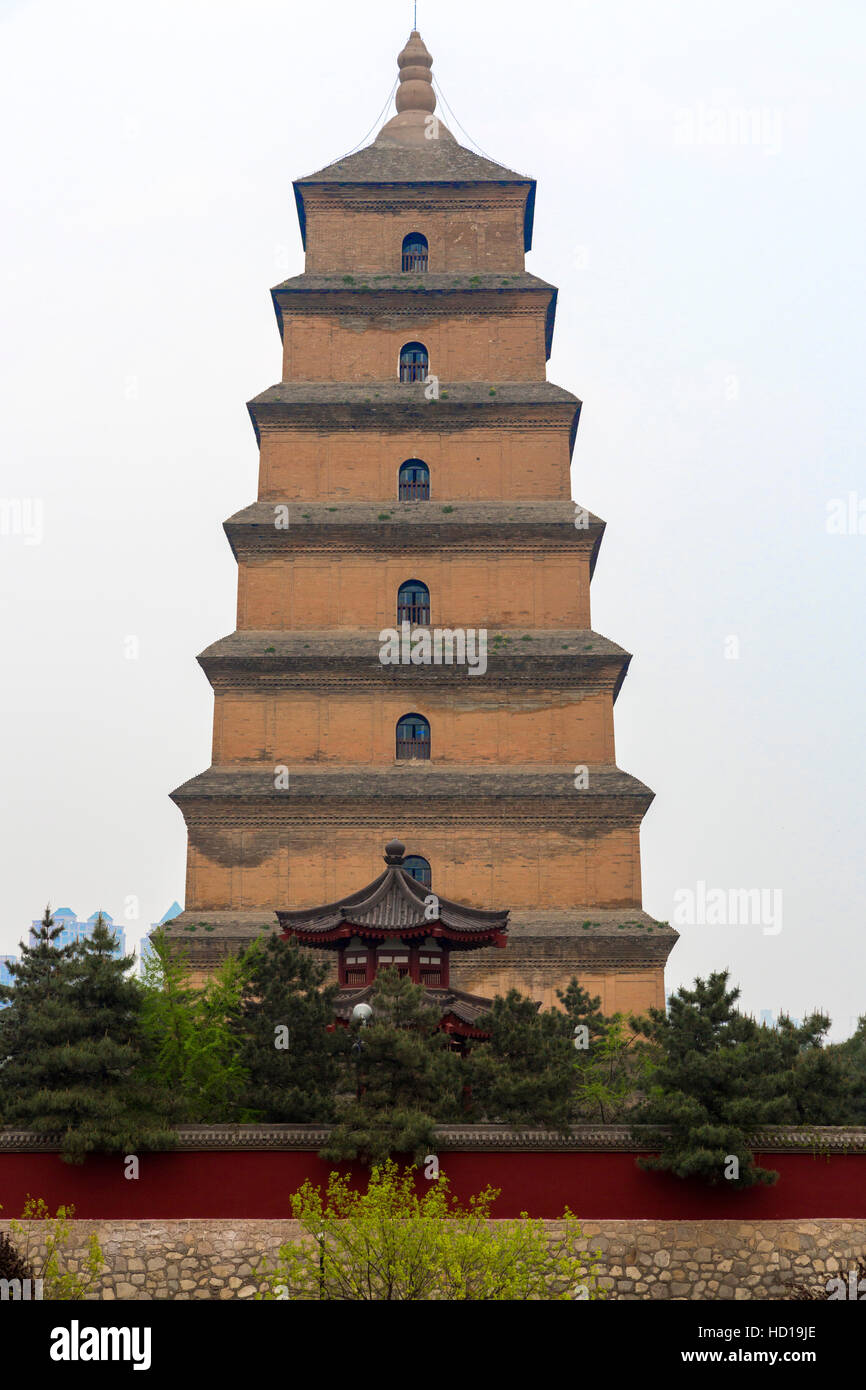 Big Wild Goose Pagoda, Xian, Shaanxi, China Stock Photo
