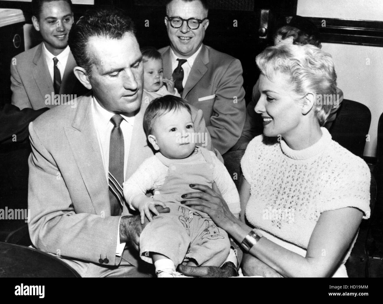 JANE RUSSELL, with husband Bob Waterfield and their third adopted child