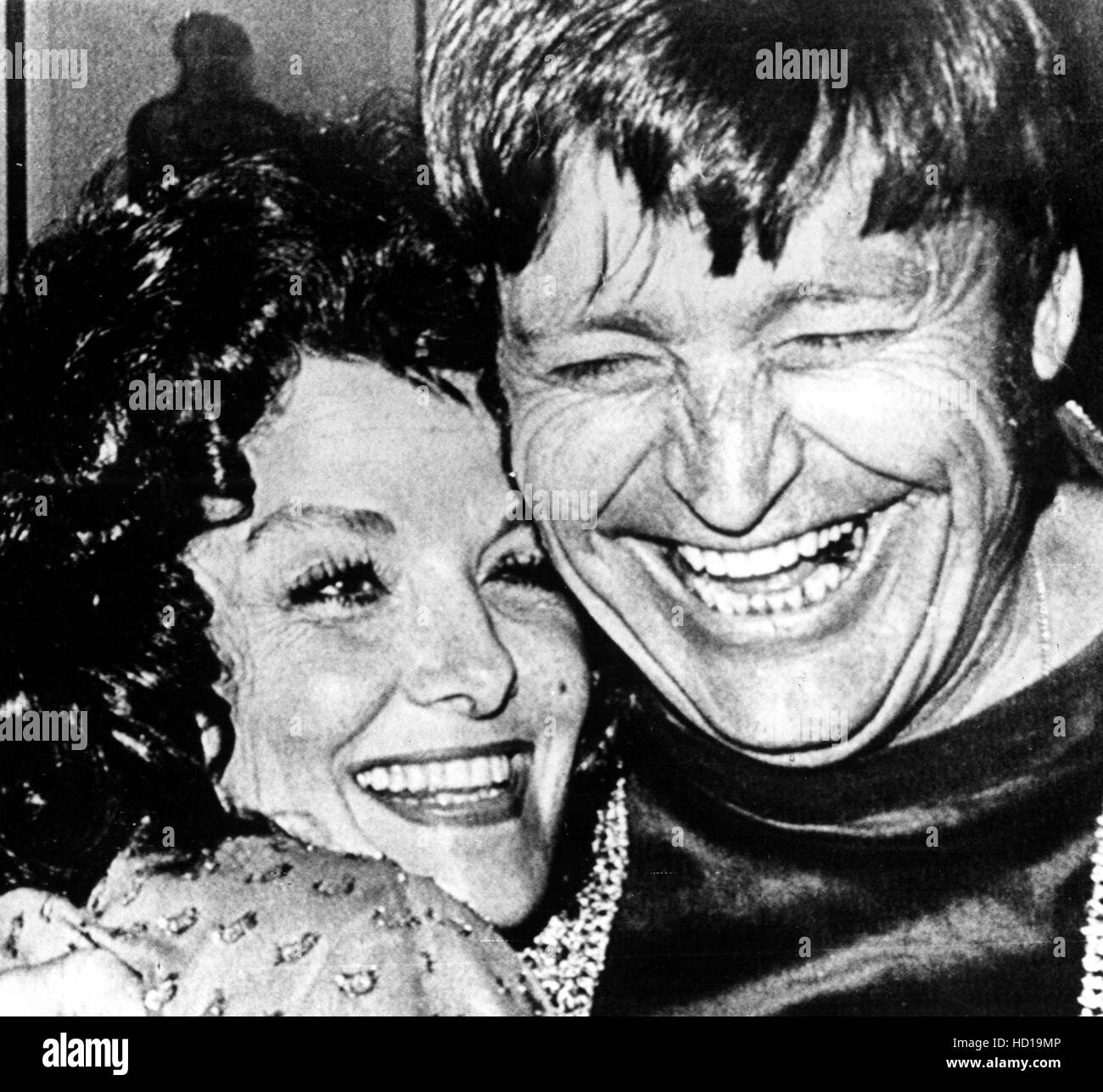 JANE RUSSELL, with husband John Peoples on their wedding day in 1974