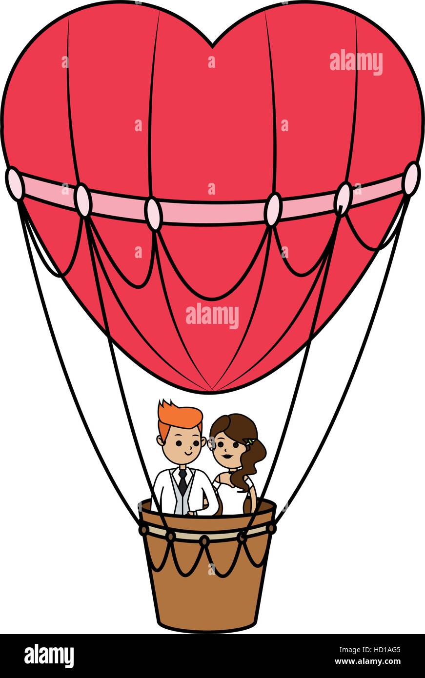 Hot air balloon and heart design Stock Vector Image & Art - Alamy