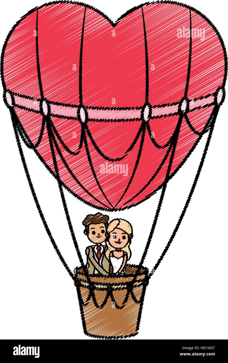 Hot air balloon and heart design Stock Vector Image & Art - Alamy