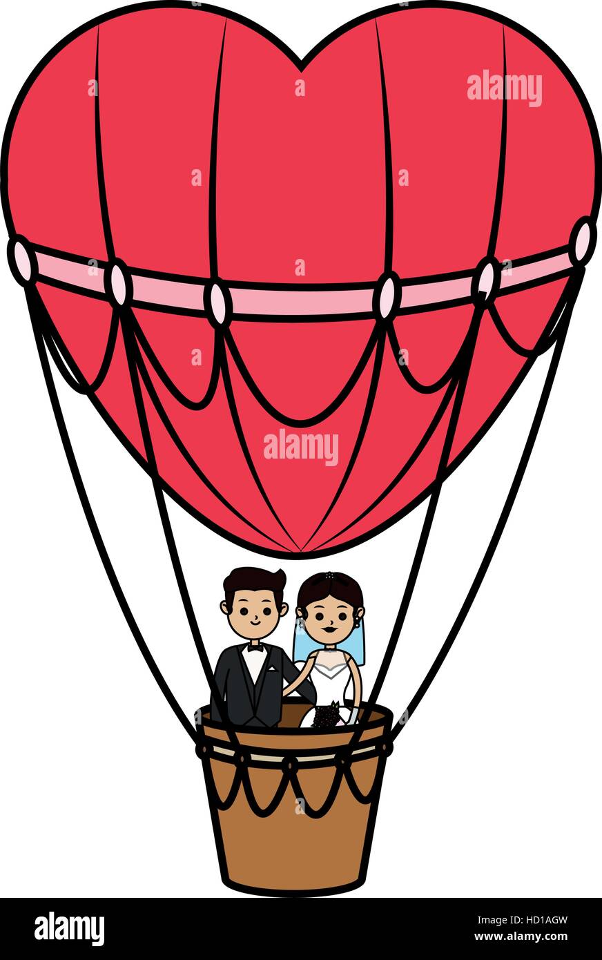 Hot air balloon and heart design Stock Vector Image & Art - Alamy