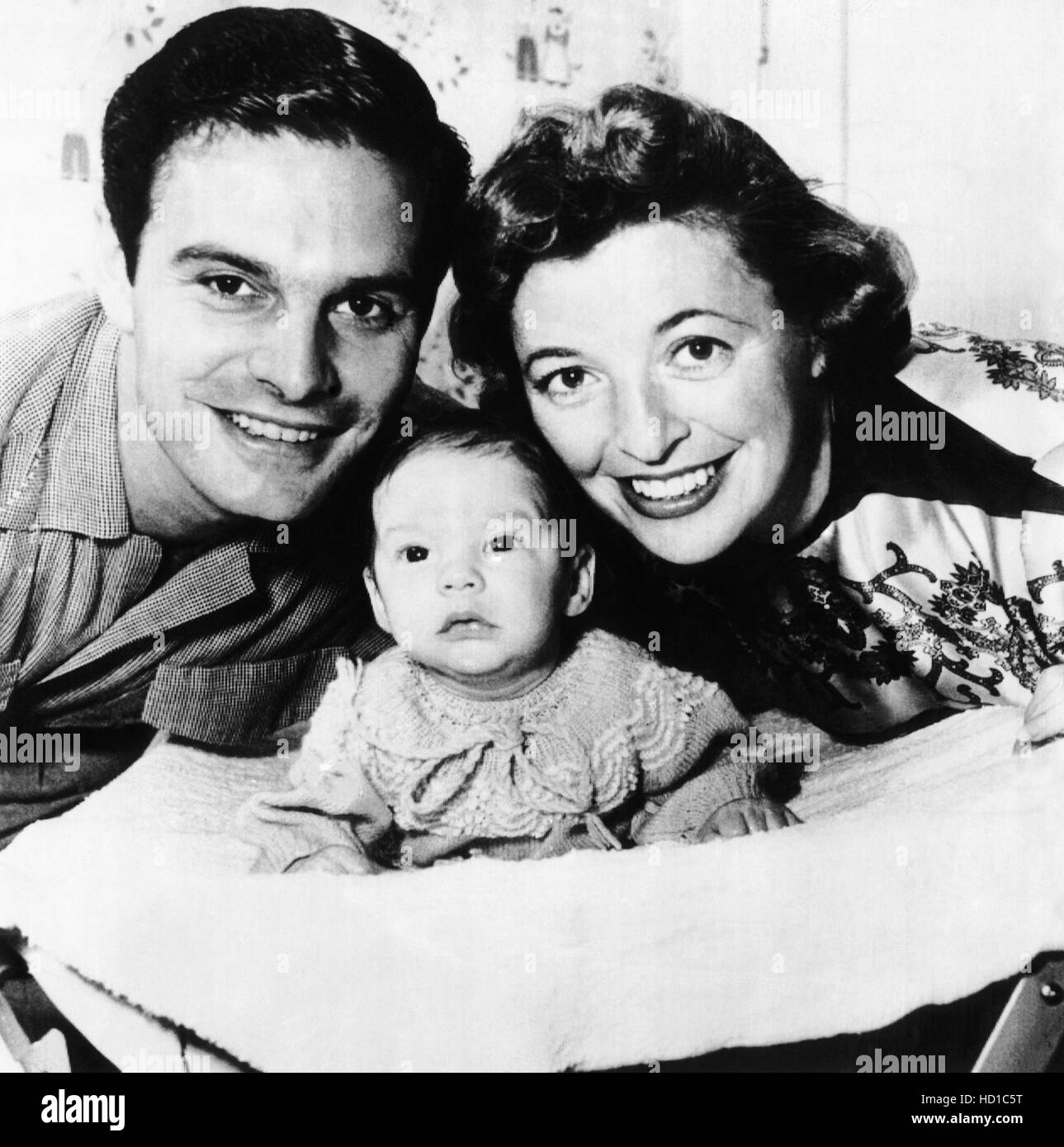 Louis Jourdan, left, and his wife, Berthe Jourdan, with their son ...