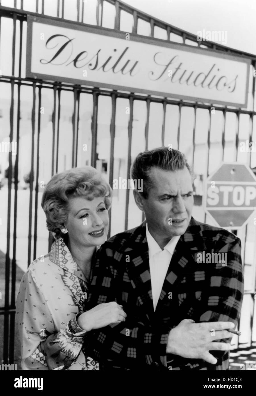 Lucille Ball, left, and Desi Arnaz, at Desilu Studios in Culver City ...