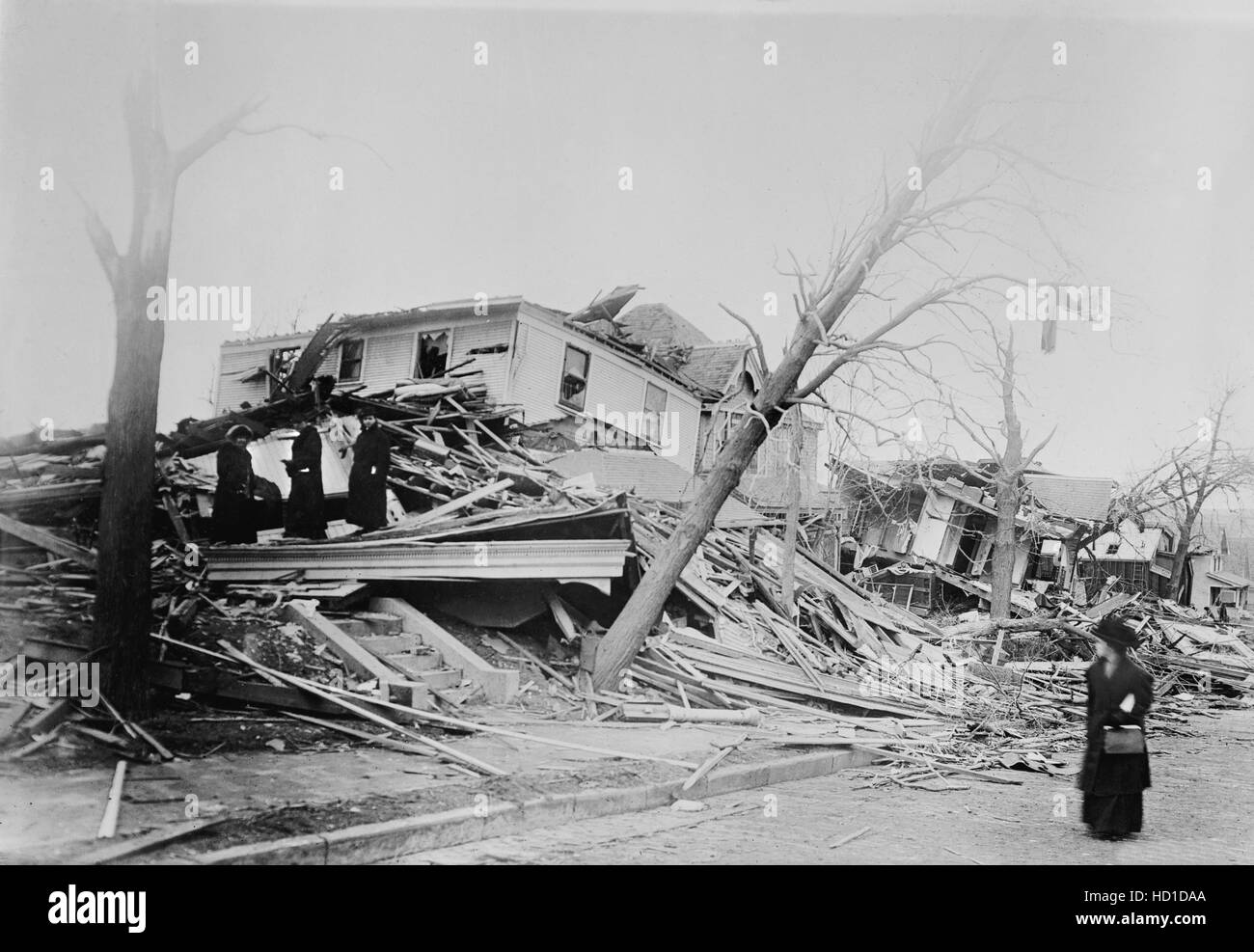 Tornado Destruction, Omaha, Nebraska, USA, Bain News Service, March 1913  Stock Photo - Alamy