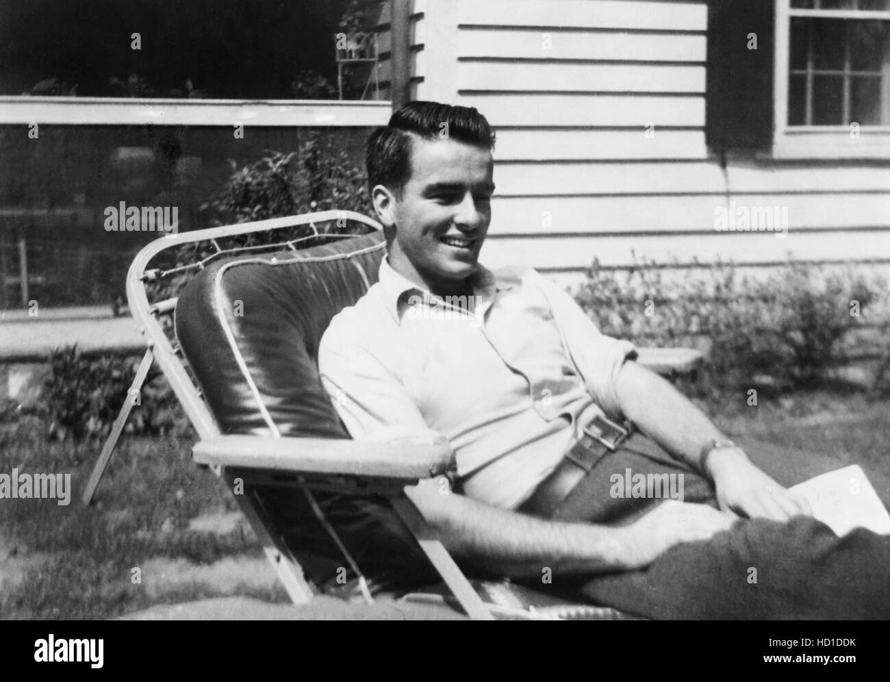 19-year-old Montgomery Clift, at the Bedford Village, NY, home of his friend Janet Cohen, 1939 Stock Photo