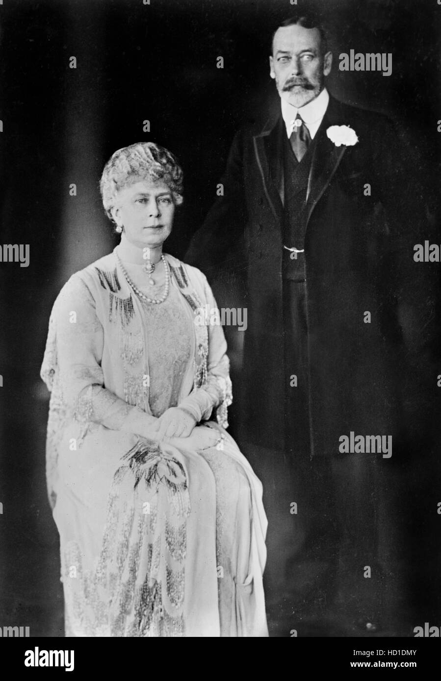 Queen Mary and King George V, Portrait, London, England, UK, Bain News Service, 1926 Stock Photo
