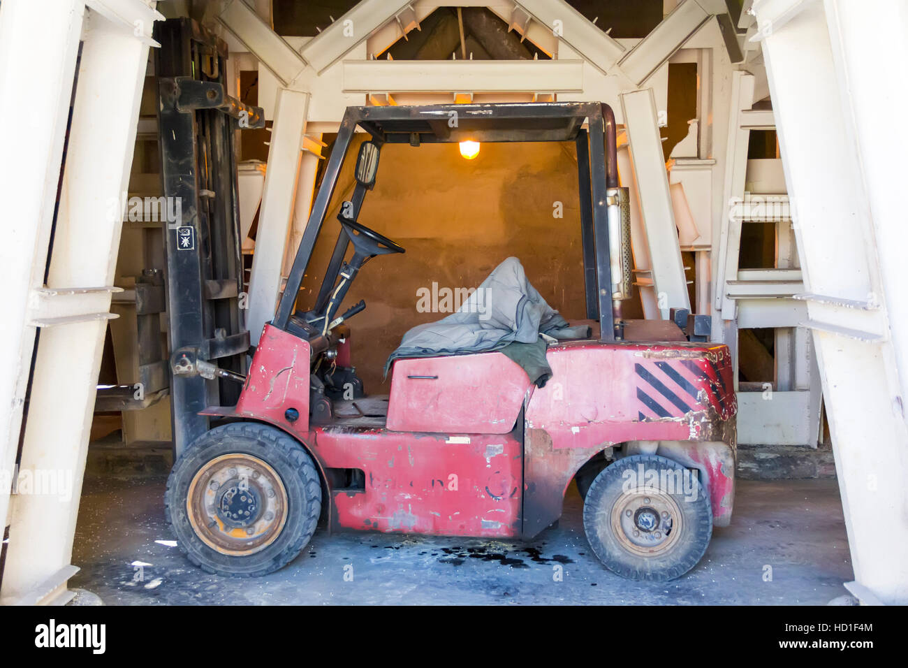 Photo of industrial old desolate lift truck Stock Photo