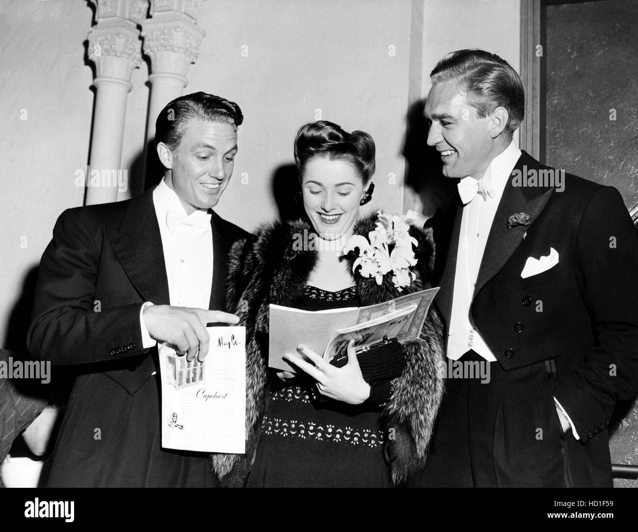 From left, Robert Stack, Eleanor Parker, Forrest Tucker, spending a ...