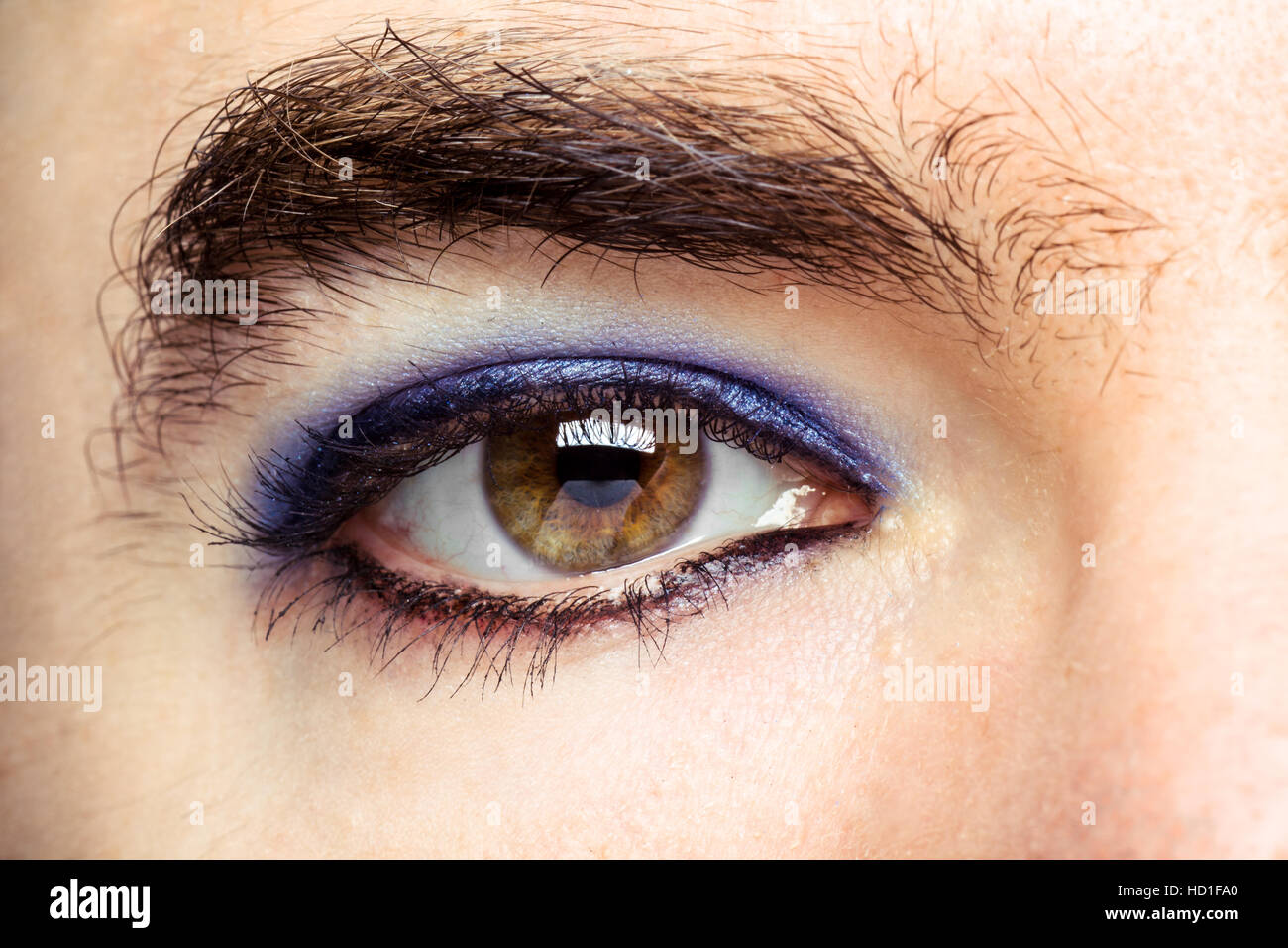 Transgender Man's Eye with Make Up Stock Photo