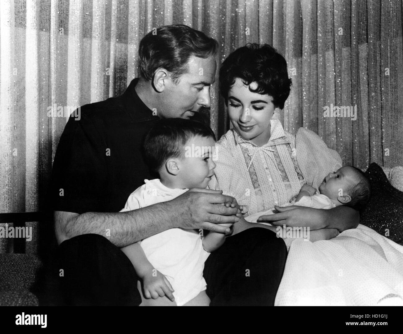 Michael Wilding, Elizabeth Taylor with children Michael Wilding Jr