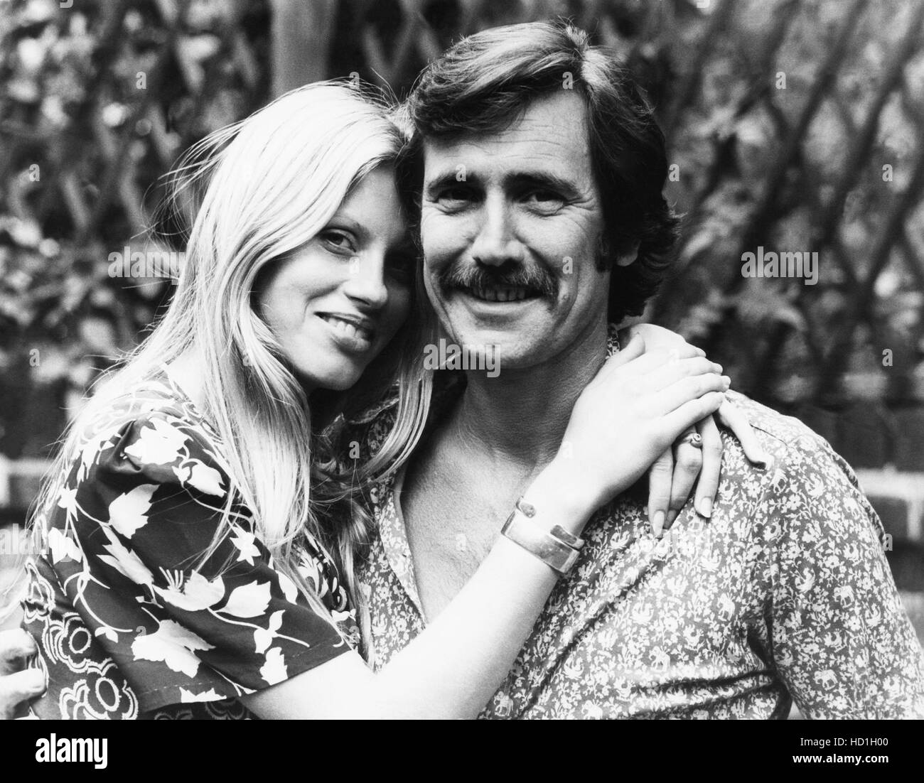 George Lazenby, right, and his fiancee, Christina Gannett, shortly