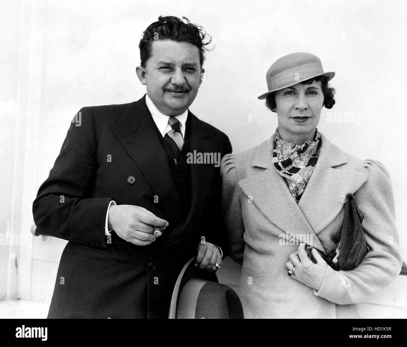 From left: Jean Hersholt with wife Via Andersen, aboard the S.S. Bremen, via  New York, 1933 Stock Photo - Alamy