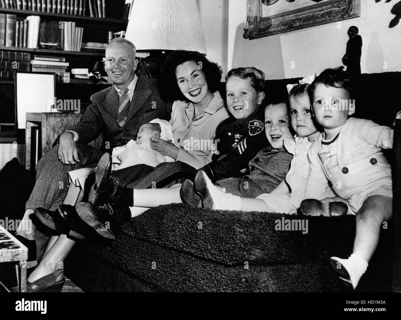 THE FARROW FAMILY, (l-r) Parents: John Farrow, Maureen O'Sullivan, Children: Prudence, Anne, Michael, Patrick, Maria aka Mia, Stock Photo